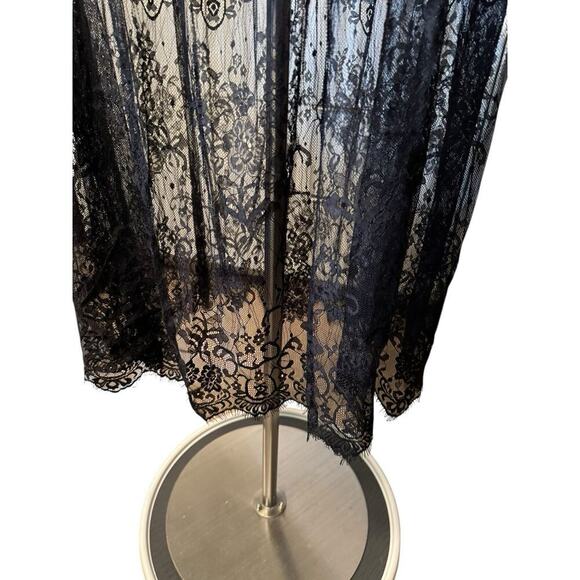 POL NEW Boho Goth Midi Lace Small Black Sheer Layered Skirt Festival Cosplay - Picture 3 of 7